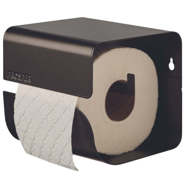 Prosper la poubelle française - Dérouleur papier-toilette à fixer Noir Basalte