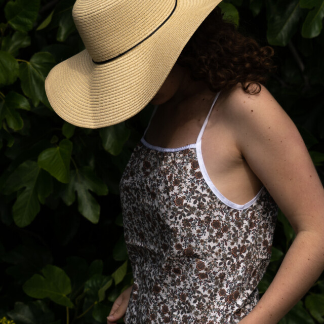 Fleurs Pois & Cie - Caraco femme 100% coton bio de fabrication française - Rouge/Bleu/Marron/Doré