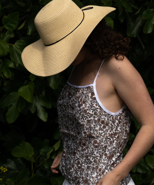 Fleurs Pois & Cie - Caraco femme 100% coton bio de fabrication française - Rouge/Bleu/Marron/Doré