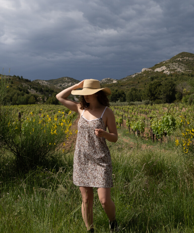 Fleurs Pois & Cie - Nuisette femme ou petite robe 100% coton - Rouge/Bleu/Marron/Doré