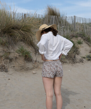 Fleurs Pois et Cie - Shorty 100% coton made in France  Rouge/Bleu/Marron/Doré