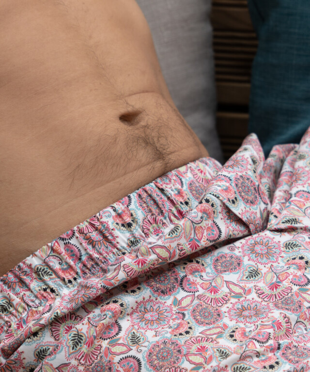 Fleurs Pois & Cie - Caleçon 100% coton coupe américaine  made in France. - Rose