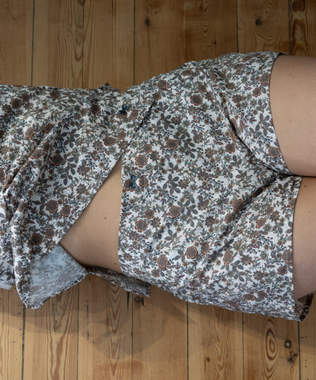 Fleurs Pois & Cie - Shorty 100% coton made in France - Rouge/Bleu/Marron/Doré