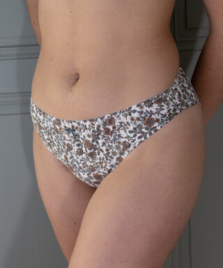 Fleurs Pois et Cie - Culotte femme  invisible 100% coton écologique ou Bio made in France – Rouge/Bleu/Marron/Doré