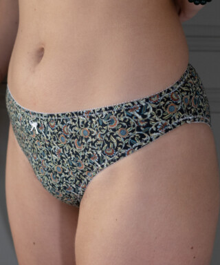 Fleurs Pois et Cie - Culotte 100% coton made in France  Bleu/Noir/Doré