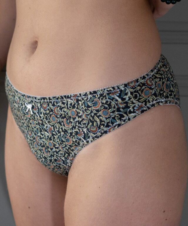 Fleurs Pois et Cie - Culotte 100% coton made in France – Bleu/Noir/Doré