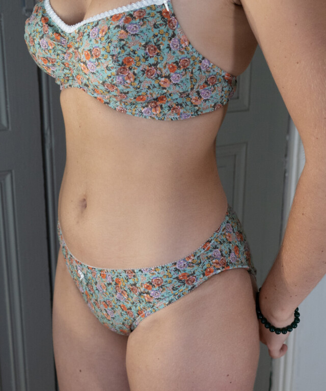 Fleurs Pois & Cie - Culotte 100% coton made in France - Violet/Orange/Turquoise