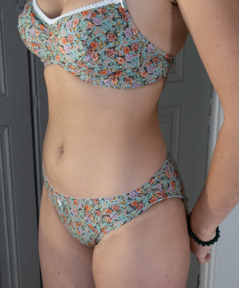 Fleurs Pois & Cie - Culotte 100% coton made in France - Violet/Orange/Turquoise