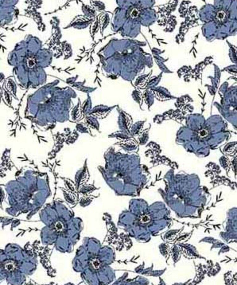 Fleurs Pois & Cie - Nuisette femme ou petite robe 100% coton - Bleu/Blanc