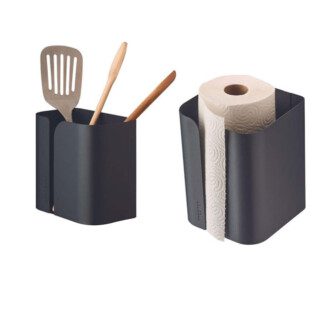 Ensemble accessoires cuisine porte-ustensiles et porte rouleau par la marque Prosper la poubelle française Prosper la poubelle française - Ensemble accessoires cuisine porte-ustensiles et porte rouleau