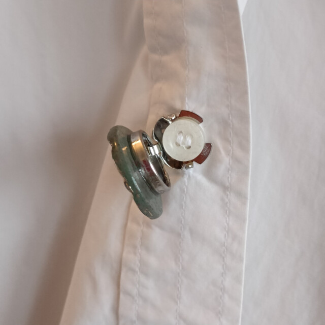 L'Atelier de Patricia - Ensemble Clip-boutons & Pampilles " Jade Impérial " (lot de 4)