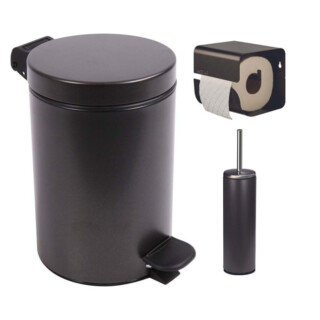 Ensemble salle de bains/toilettes avec poubelle 3L et accessoires par la marque Prosper la poubelle française Prosper la poubelle française - Ensemble salle de bains/toilettes avec poubelle 3L et accessoires
