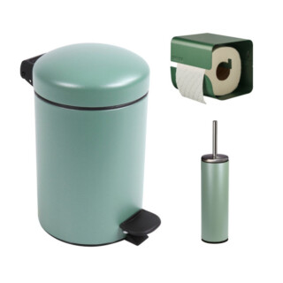 Ensemble salle de bains/toilettes avec poubelle 3L et accessoires par la marque Prosper la poubelle française Prosper la poubelle française - Ensemble salle de bains/toilettes avec poubelle 3L et accessoires
