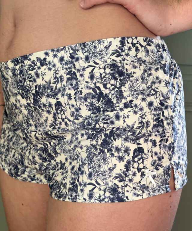 Fleurs Pois et Cie - Boxer femme 100% coton bio ou éco made in France – Bleu/Blanc
