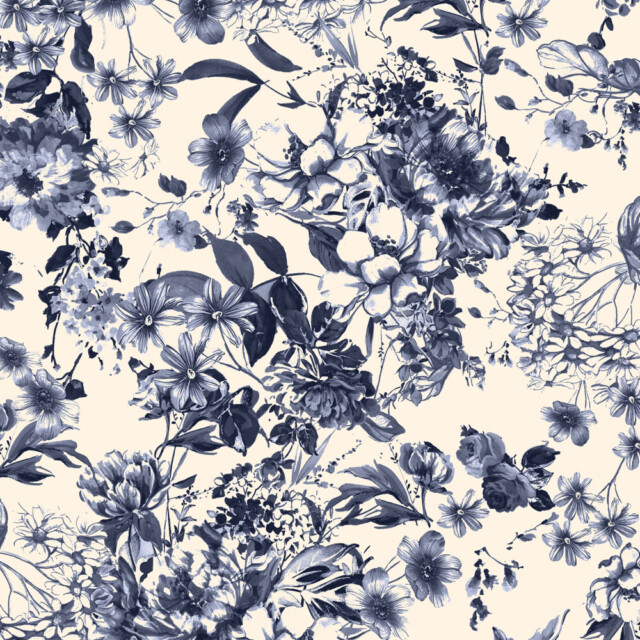 Fleurs Pois & Cie - Soutien-gorge sans armature 100% coton made in France - Bleu/Blanc