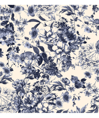 Fleurs Pois et Cie - Chemise de nuit 100% coton  Bleu/Blanc