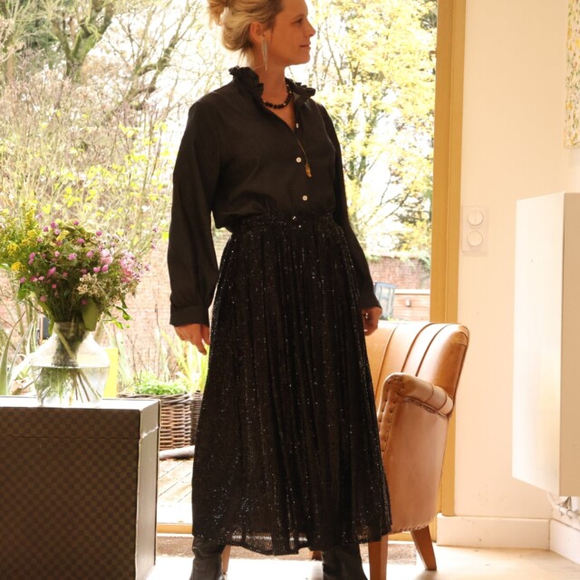 Quintessence - Jupe Amalia sequins noirs