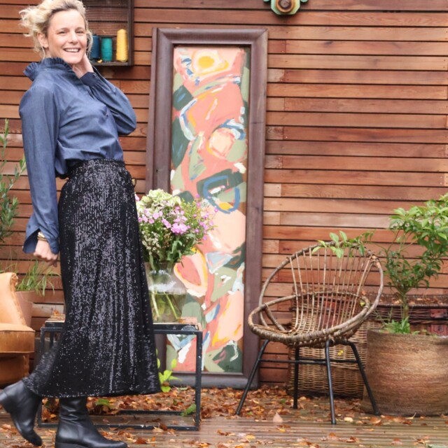 Quintessence - Jupe Amalia sequins noirs