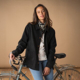 La veste en laine française – Noir chiné par la marque Le t-shirt Propre Le t-shirt Propre - La veste en laine française – Noir chiné