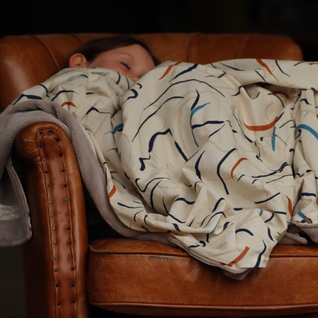 Quintessence - Le plaid Homère voile de coton coup de pinceau/ficelle