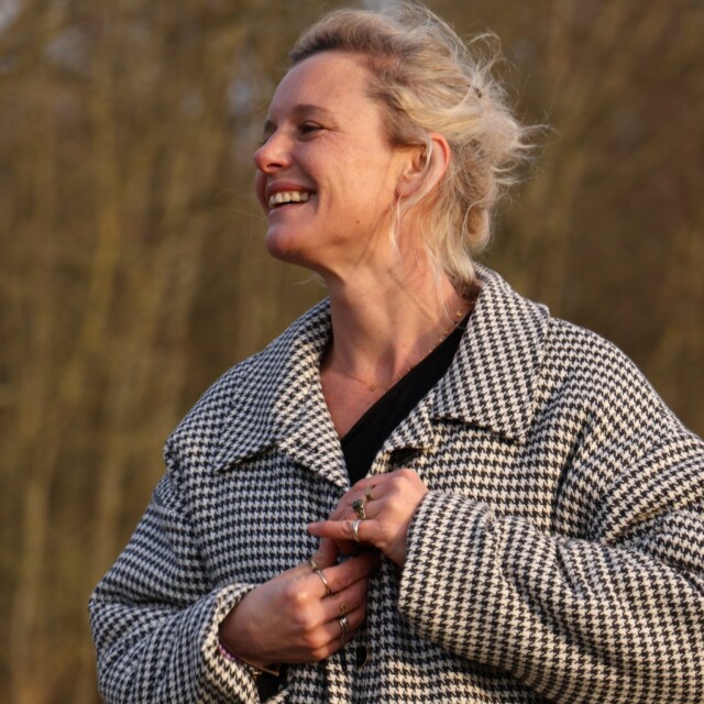 Quintessence - Manteau Kaï pied de poule noir