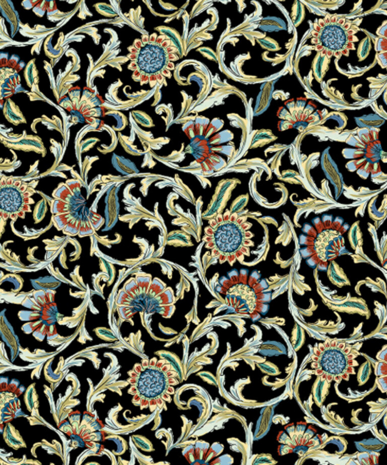 Fleurs Pois & Cie - Culotte 100% coton made in France - Bleu/Noir/Doré
