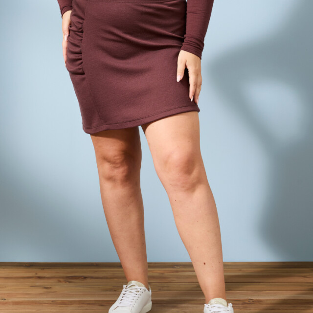 Lemahieu - Mini Jupe froncée Laine Mérinos - Chocolat - Femme