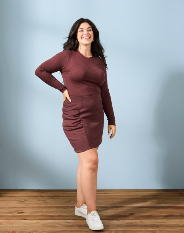 Lemahieu - Mini Jupe froncée Laine Mérinos - Chocolat - Femme