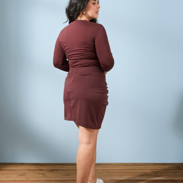 Lemahieu - Mini Jupe froncée Laine Mérinos - Chocolat - Femme