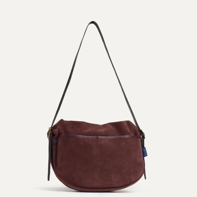 Bleu De Chauffe - Musette du pêcheur demi lune Margot - Marron rubis