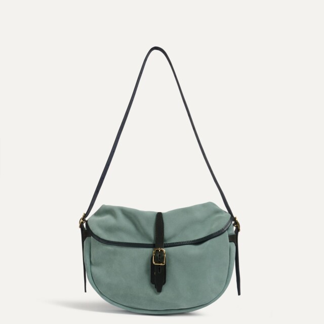 Bleu de Chauffe - Musette du pêcheur demi lune Margot – Vert Jade