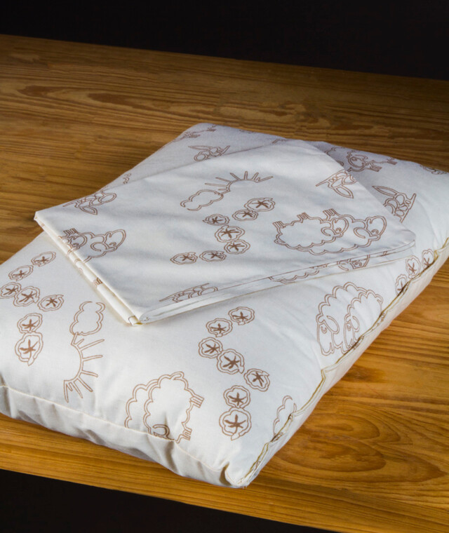 Ardelaine - Oreiller de voyage en laine et sa taie