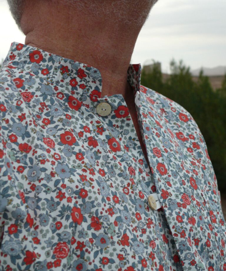 Fleurs Pois & Cie - Pyjama homme 100% coton fabriqué en France - Rouge/Bleu/vert clair/Gris