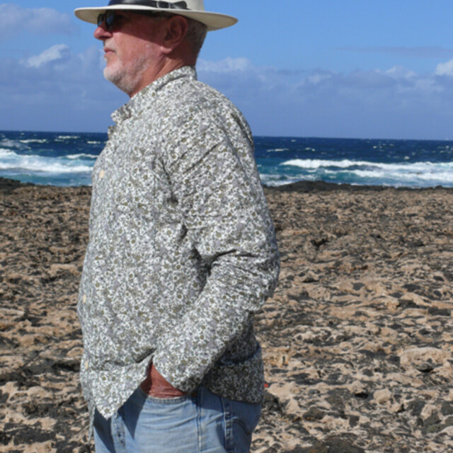 Fleurs Pois & Cie - Chemise ou veste pour homme ? - Blanc/vert foncé/Bleu ciel