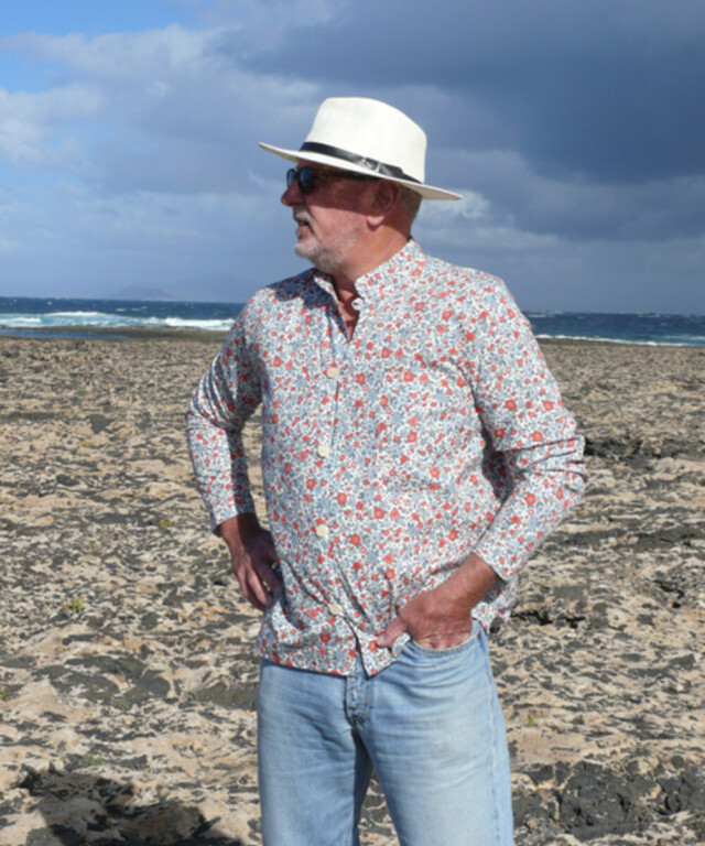 Fleurs Pois & Cie - Chemise ou veste pour homme ? - Rouge/Bleu/vert clair/Gris