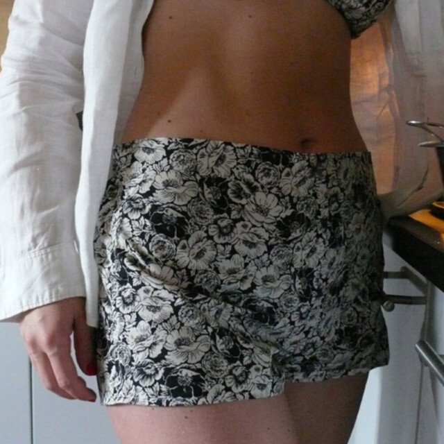 Fleurs Pois & Cie - Shorty 100% coton made in France - Noir/Beige