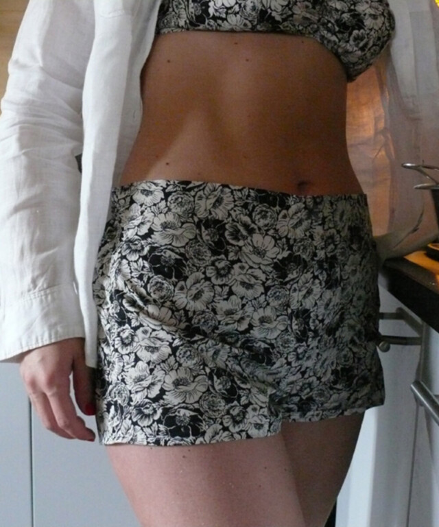 Fleurs Pois & Cie - Shorty 100% coton made in France - Noir/Beige