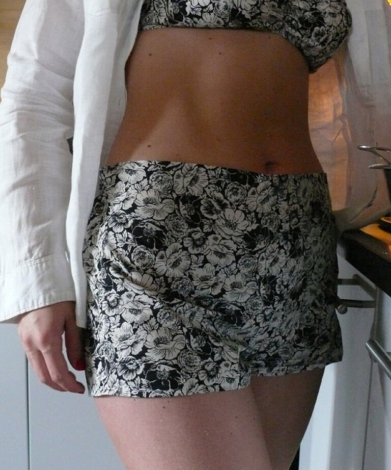 Fleurs Pois & Cie - Shorty 100% coton made in France - Noir/Beige