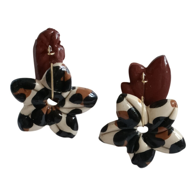 L'Atelier de Patricia - Pampilles fleurs léopard