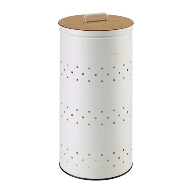 Prosper – la poubelle française - Panier à linge 45L avec couvercle et poignée Blanc Coton