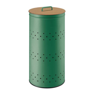 Prosper la poubelle française - Panier à linge 45L avec couvercle et poignée Vert Natura