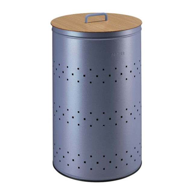 Prosper la poubelle française - Panier à linge 65L avec couvercle et poignée Bleu Lavande