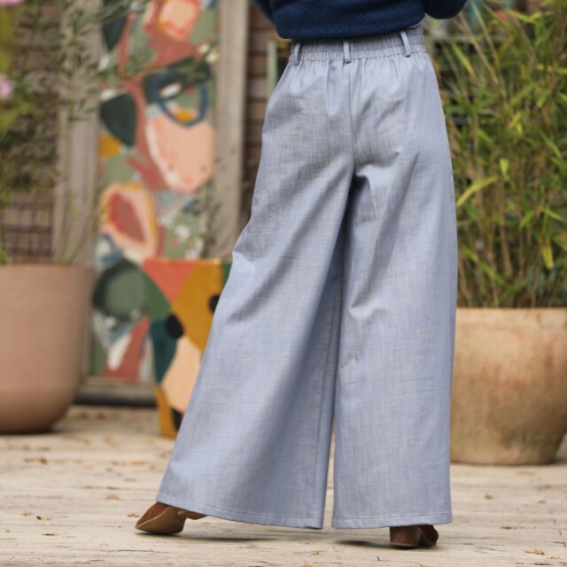 Quintessence - Pantalon César- jean chiné bleu doux