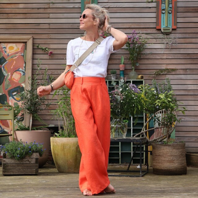 Quintessence - Pantalon Tom - lin orange