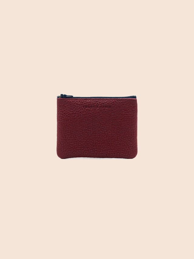 JULES & JENN - Pochette cuir grainé upcyclé bordeaux