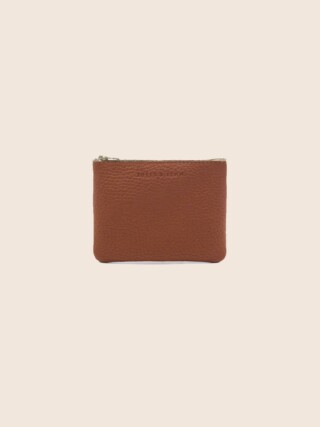 JULES & JENN - Pochette cuir grainé upcyclé brique