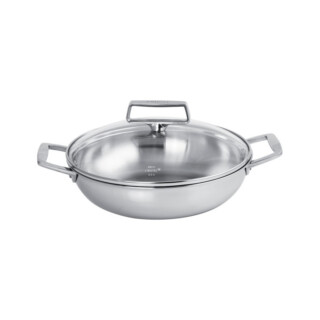 CRISTEL - Poêle sautoir CRISTEL Castel Pro en inox 2 anses et couvercle en verre  2 tailles