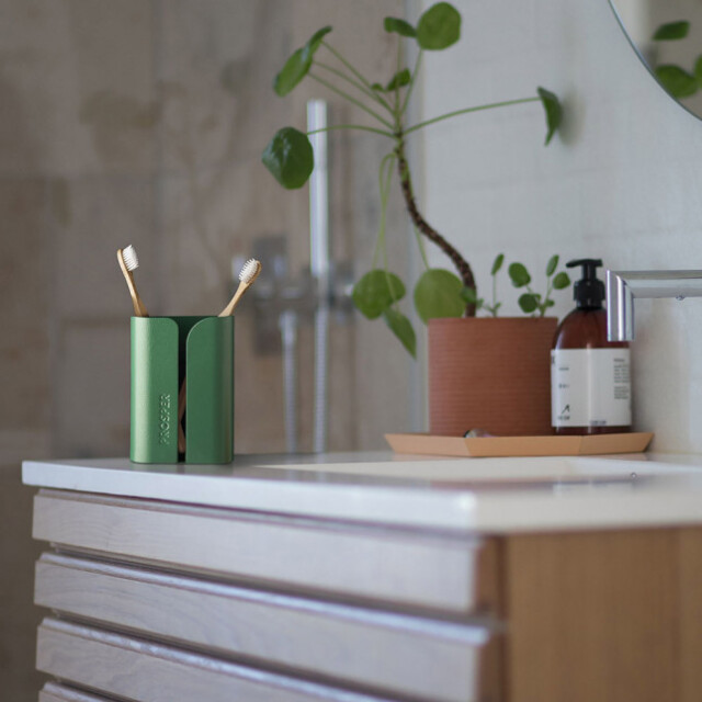 Prosper la poubelle française - Porte-brosse à dents Vert Natura