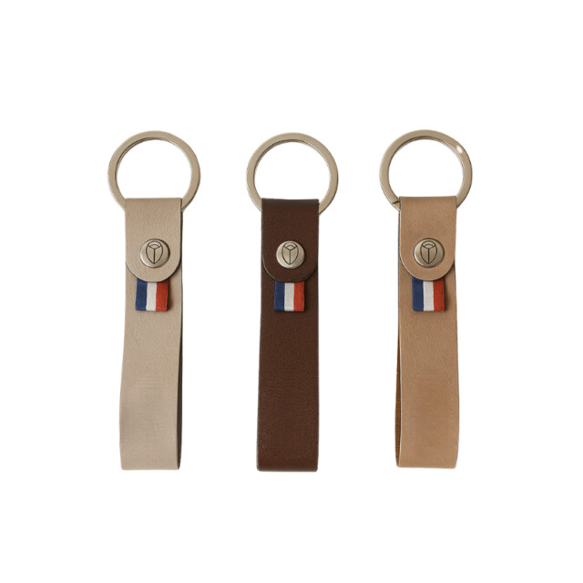 SAINT LAZARE - Porte-clés personnalisé en cuir recyclé + pochon 10*15 cm