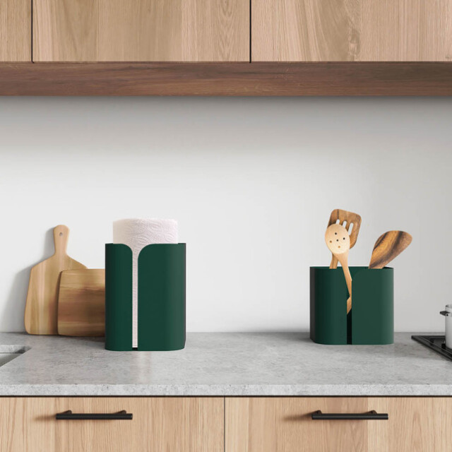 Prosper la poubelle française - Porte rouleau essuie-tout Vert Sapin